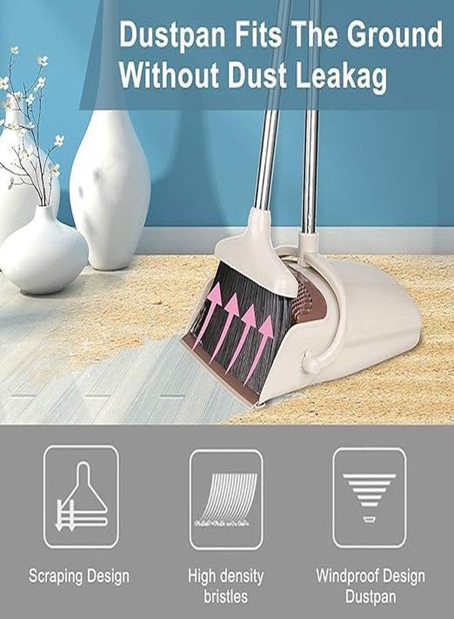 IMUU Stainless Steel & Plastic Broom Brush with Dustpan Combo Set,Premium 180° Rotating Removable Brush with Extendable Long Handle, Upright and Lightweight Floor Cleaning for Home Room Office Lobby - Image 3